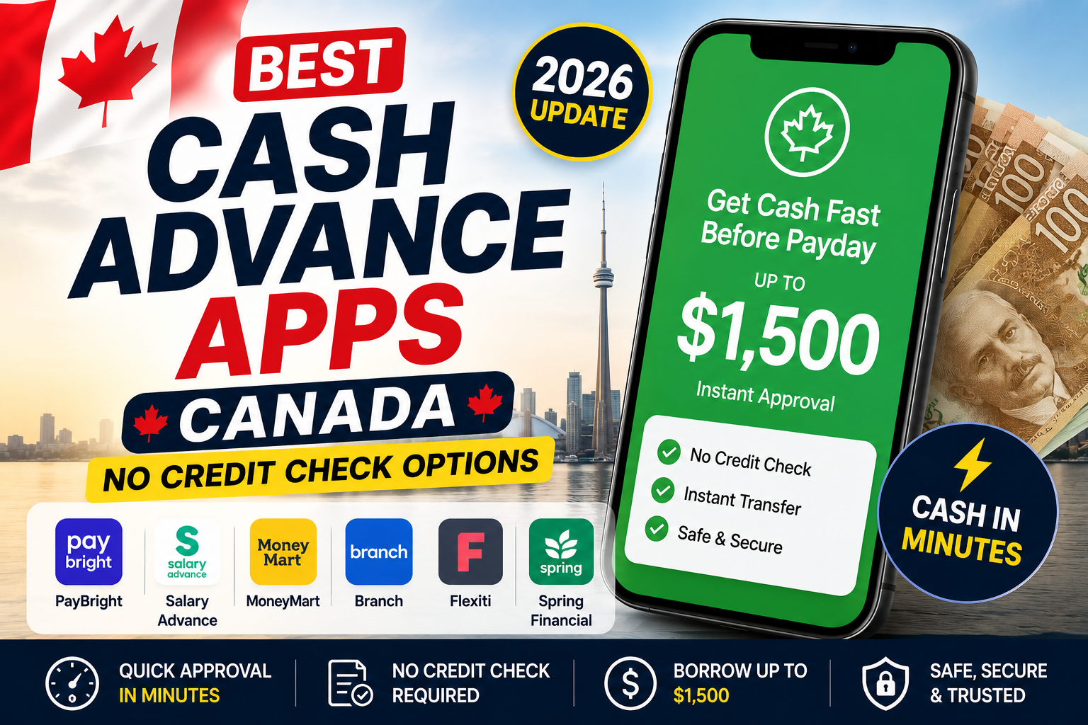 Best Cash Advance Apps Canada- No Credit Check Options 2026
