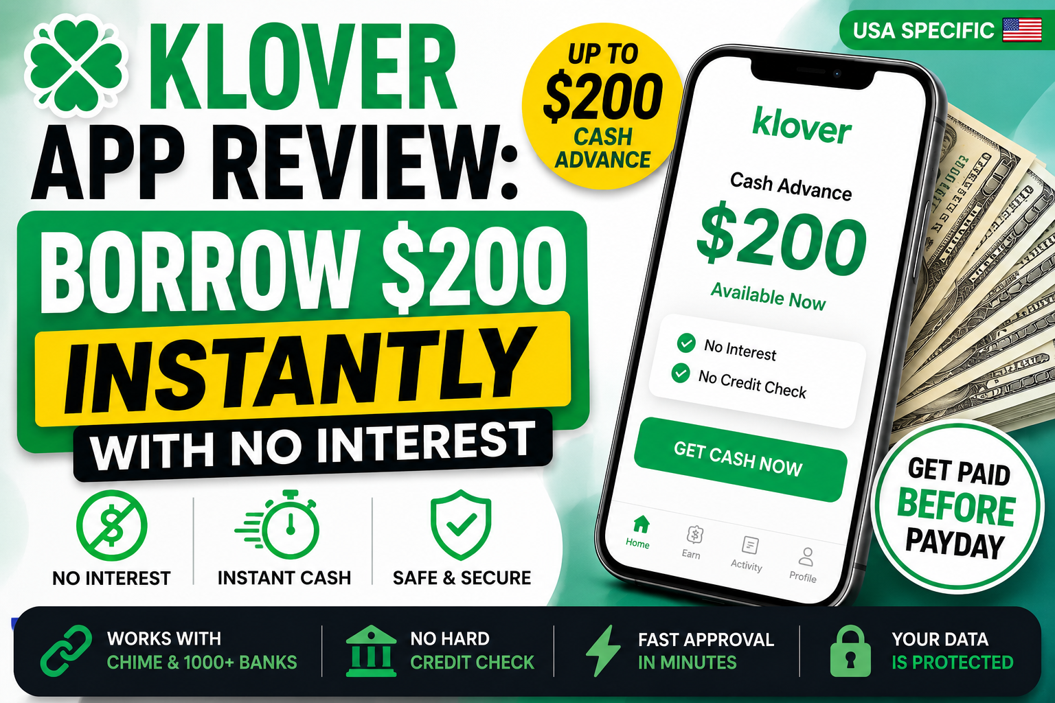 Klover App Review: Borrow $200 Instantly with No Interest